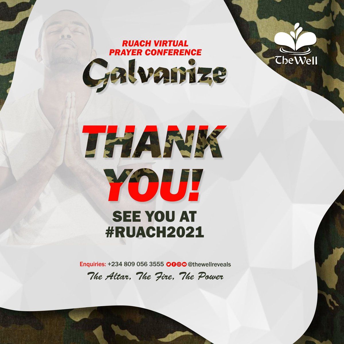 thewellreveals's tweet photo. Thank you for coming! See you at #RUACH2021 π₯°π₯°π₯°
#Galvanize #PrayingInTongues #thewellreveals @bidemimarkmordi #TheWellOasisInternational #RuachPrayerConference #LockedIntoGod #BreathofGod https://t.co/TZmz3rafS7