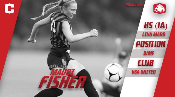 Let’s welcome D/MF Maddi Fisher (<a href="/MaddiFisher20/">Maddi</a>) from Linn Marr, IA and state qualifier <a href="/LMGirlsSoccer/">Linn-Mar Girls Soccer</a>! Maddi was a 4-year letter-winner and all-district/all-metro winner in hs while winning two State Cup championships with <a href="/VisionSoccer/">Vision Soccer Academy</a>. Glad to have you with us, Maddi! #GoDutch