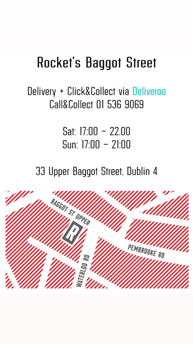 Delivery + Click&amp;Collect + Call&amp;Collect #rocketshamburgers #contactfree <a href="/Deliveroo_IE/">Deliveroo Ireland</a>
