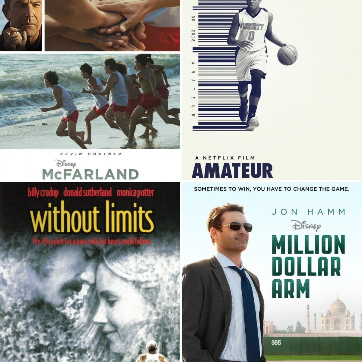 26millas's tweet photo. #Películas 🎥 que #NuestrosAtletas recomiendan:
100 metros.
Amateur.
Rush.
Juego de honor.
El milagro (Miracle).
McFarland, USA.
El chico del millón de dólares.
Sin Límites (Without Limits). https://t.co/3nJaaYK4Ey