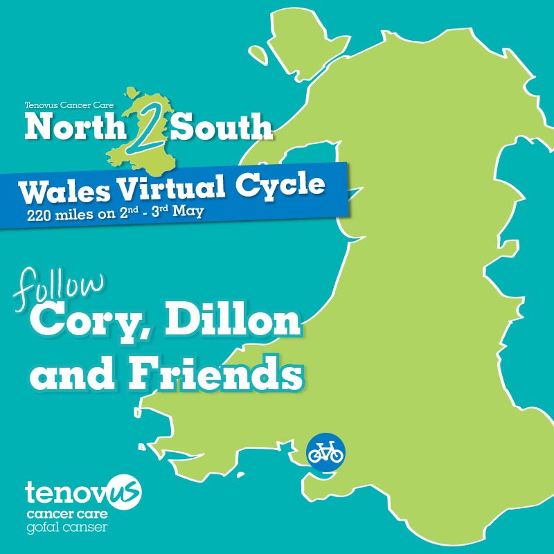Update: Day one is complete, they’ve made it to Llanelli 👏🏻

@coryhill_ and @dillon3_ will be joined by @RupertMoon for the final leg of the journey tomorrow 🚴‍♂️

Show your support: justgiving.com/fundraising/co… 

#Together4Tenovus