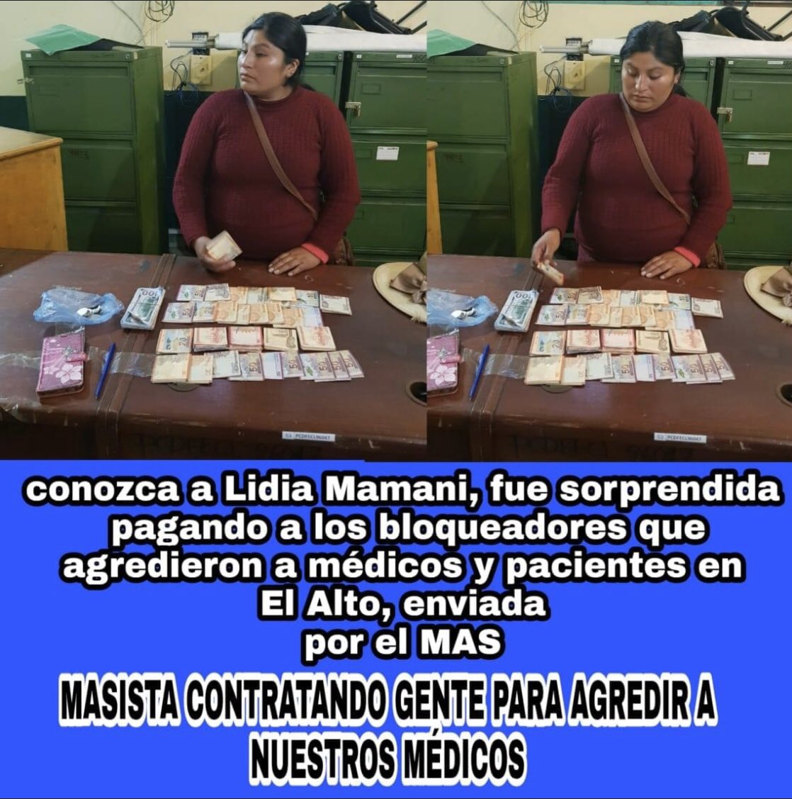 VanessaBolivia's tweet photo. El MAS sigue financiando actos vandálicos como el pasado Noviembre. @EvaCopa_Bol sabe como mover su gente en El Alto. 
#ElMasNuncaMas. #EvaSediciosa https://t.co/aLOoBrWZXM