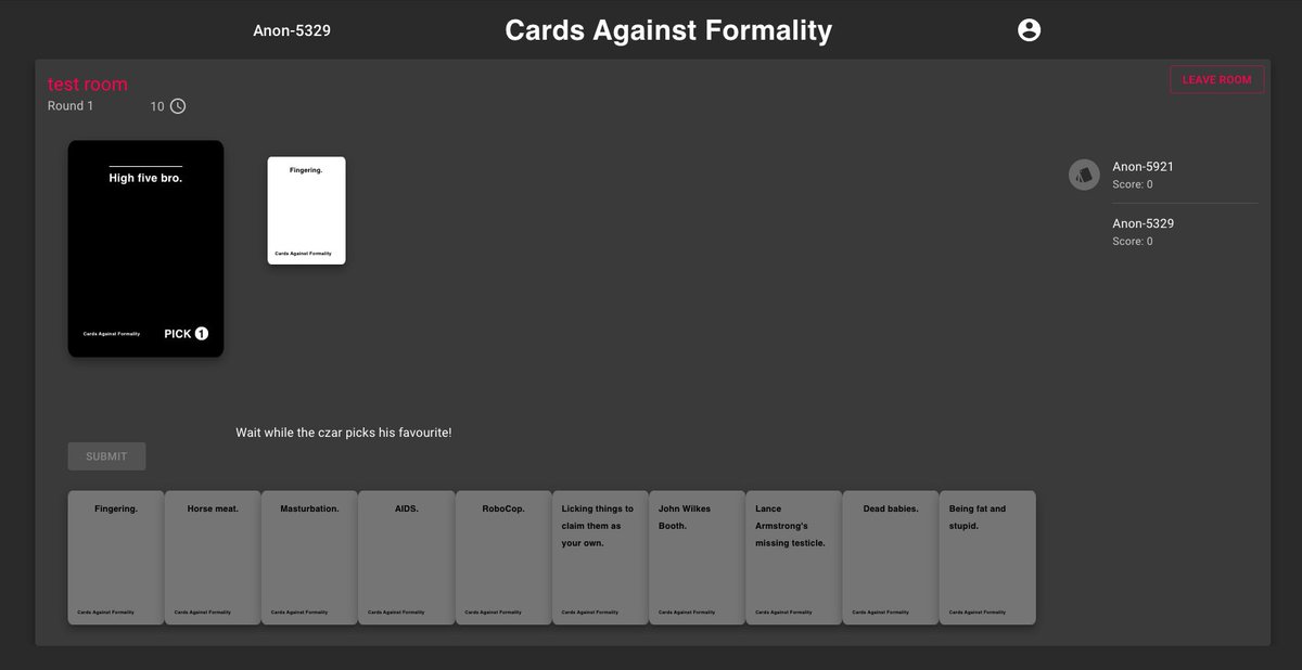 Cards Against Formality Cards Against Formality A Free Online Party Game Based On Cards Against Humanity Play Now With Your Friends And Family T Co 8bjpohwkp3 It S Open Source Feel Free Cards Against Formality Cards Against Formality A Free Online Party Game Based On Cards Against Humanity Play Now With Your Friends And Family T Co 8bjpohwkp3 It S Open Source Feel Free
