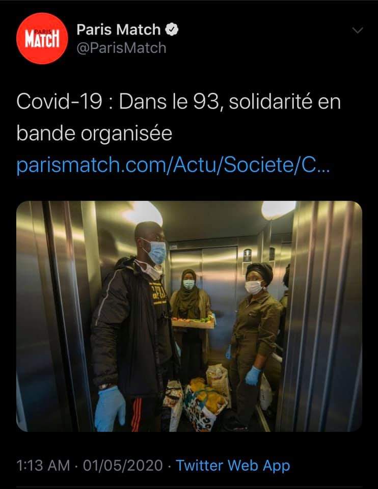 kaliasso's tweet photo. Où est la rigueur journalistique lorsque @ParisMatch, média national mainstream, perpétue les clichés racistes et classistes ? Les initiatives citoyennes solidaires qui se multiplient en #SeineSaintDenis méritent une meilleure couverture. https://t.co/pcKfFPCPXJ
