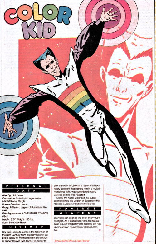 MichelFiffe's tweet photo. Surprint! It's basically a color hold. Take this Giffen piece for Who's Who. Main figure gets inked on the original art board but the background gets inked on an overlay sheet (like stronger tracing paper). Photoshop made this process obsolete. cc @deLisleAndrew https://t.co/unyBS8vA2V