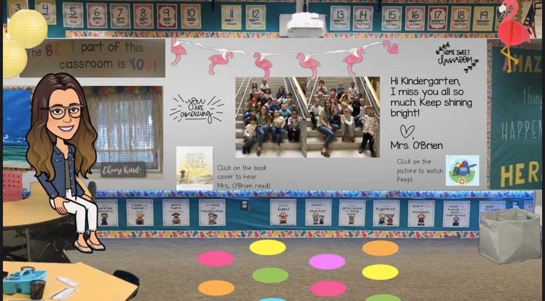 Just virtual me hanging out in my virtual classroom. Can’t wait to send this to my kiddos on Monday to see what they recognize from our room!! #CBDLP #cbsd <a href="/CBGrovelandEl/">Groveland Elementary</a>