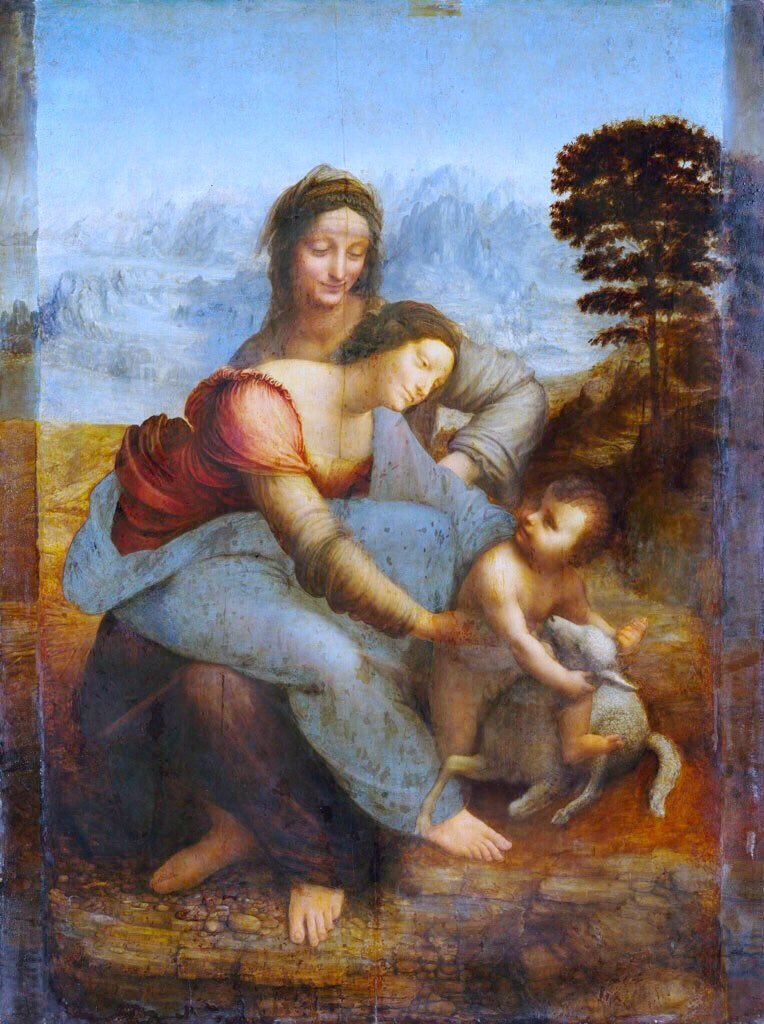 Leonardo was with his friend Francesco Melzi in France. Whilst there the Italian artist appears to have been close with the King, who admired his genius. Virgin & Child with St John (1510), Self-Portrait (1513) & John the Baptist (1513-6). Salai was the model for John.