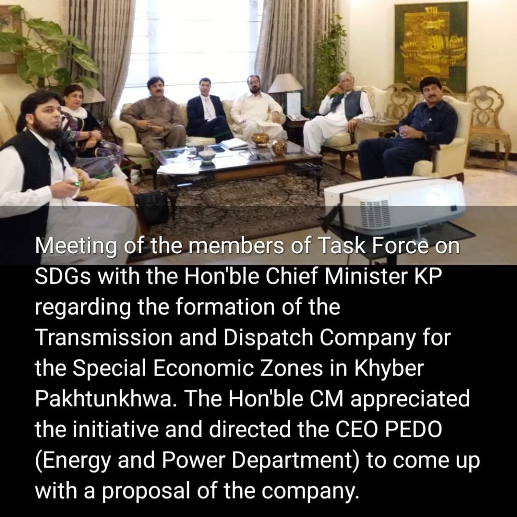 #SDGsTF (economic cluster) in last tenure initiated discussions w/PEDO &amp; <a href="/kpezdmc/">KPEZDMC</a> for the formation of Transmission &amp; Dispatch Co. (T&amp;DCo)
The former CM <a href="/PervezKhattakPK/">Pervez Khattak</a> was briefed in May'18 &amp; a proposal was submitted. 
Now: The T&amp;DCo will be formed soon. 
Thanks <a href="/IMMahmoodKhan/">Mahmood Khan</a>