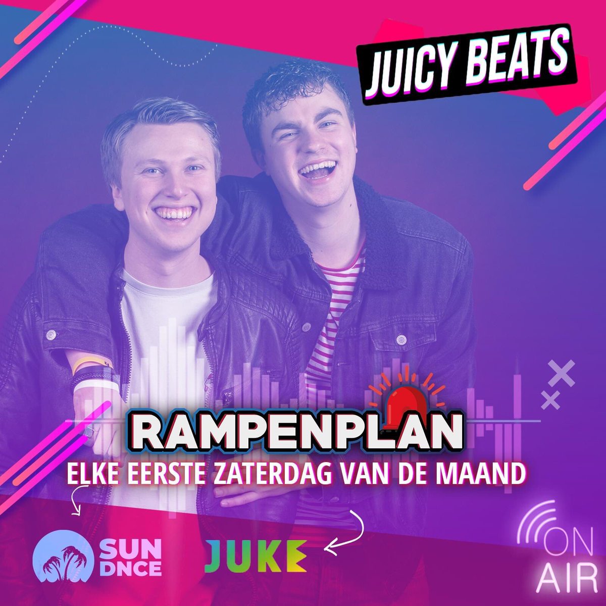 sundanceradio's tweet photo. It's getting' hot tonight (@ 22:00), Juicy Beats 💦 the 1st one met Rampenplan! Ben jij er klaar voor 😏? Urban vibes, moombahton en nog meer glijerige deuntjes! Be there! Luisteren? https://t.co/MmTlfOjaFx 🙌🏼 https://t.co/WI9Axmpzup