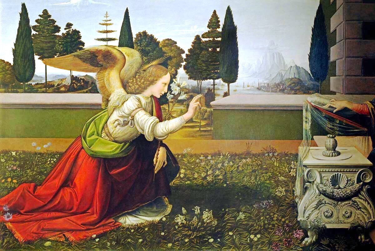 By 1472 he was a master of the Guild of St Luke which allowed him independence. Even so he still worked with Verrocchio. He always preferred to a collegiate approach. Annunciation (1472-5) is an exquisite work where both Madonna & Angel are ideals of beauty.
