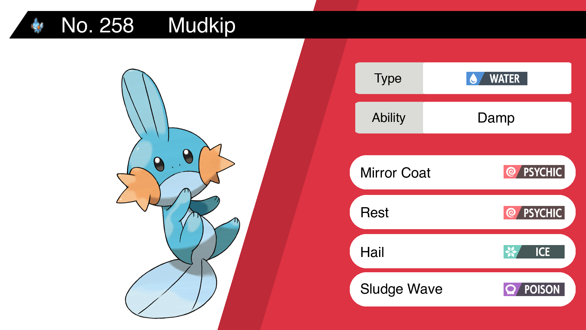 Random Pokemon Bot on X: &ldquo;Mudkip Ability: Damp Moves: Mirror Coat 