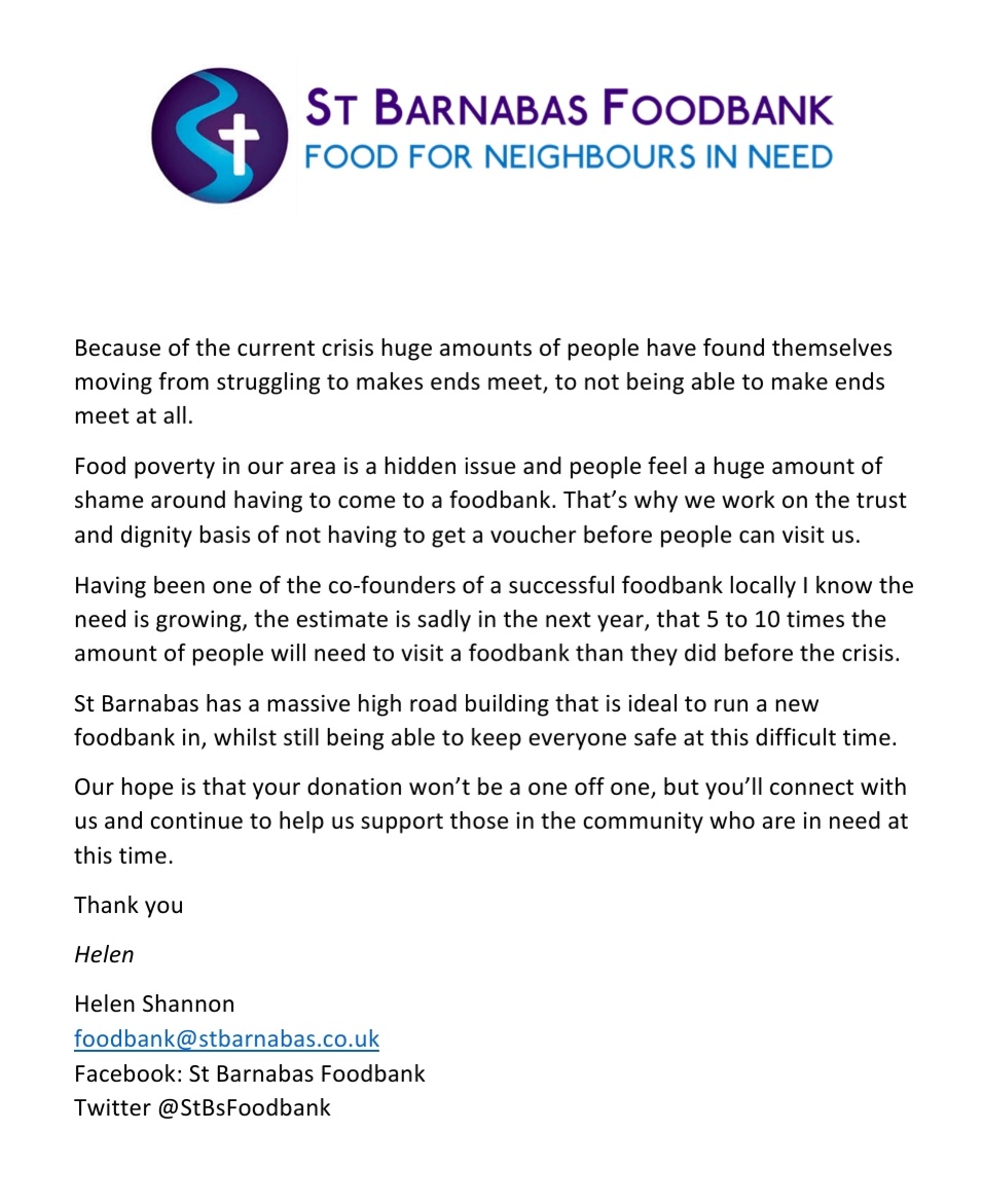 Nxt wk the food donations we collect will go to a new food bank in #Finchley organised by <a href="/urbandibley/">Helen Shannon</a> for <a href="/StBsFoodbank/">St Barnabas Foodbank</a>. If you can donate pls email dennis@rogersremovals.co.uk and we will drop a box to you on Thur and we will collect the full box on Sat. All contactless! Pls RT