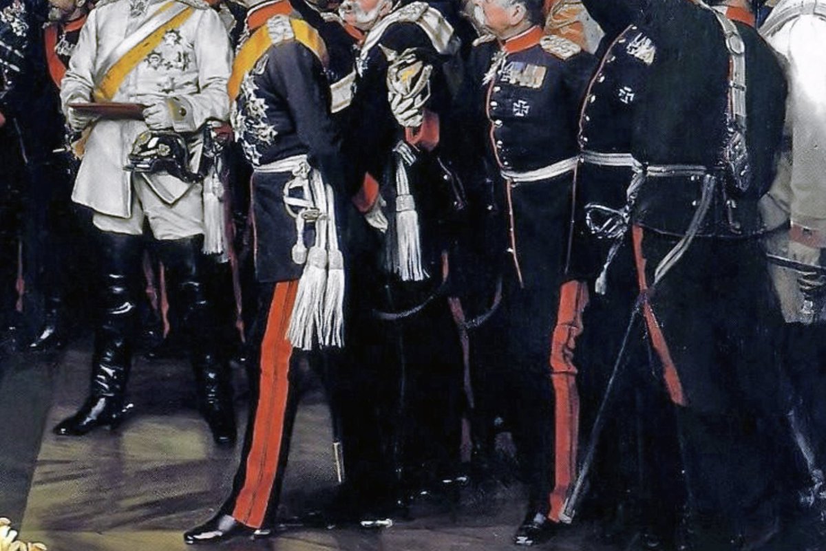 Männerjubel! Waffenklirren! Fürstenpracht! Tatsächlich tat Bismarck viel, um den zögerlichen dt. Fürsten plausibel zu machen, dass das Deutsche Kaiserreich ein Fürstenbund sei. Der Bundesrat sollte das garantieren, der (ziemlich demokratisch gewählte) Reichstag eingehegt sein.3/