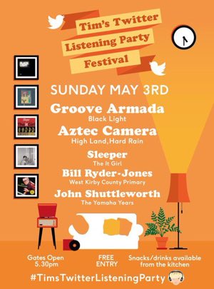 johnshuttlewrth's tweet photo. Well, I’m at the bottom of the poster but The Yamaha Years will be put on the turntable at a reasonable hour - 6pm. I trust there will be potted meat sandwiches? #TimsTwitterListeningParty https://t.co/DNTdR8Vho9