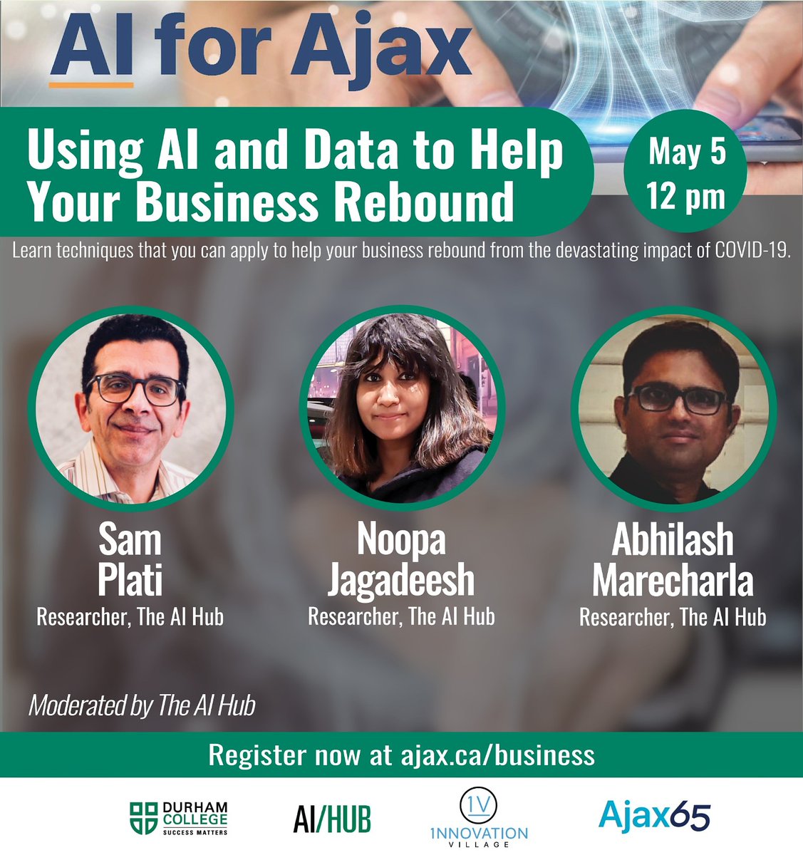 On May 5th, we will also be hosting another lunchtime session with <a href="/TownOfAjax/">Town of Ajax</a> featuring our experts!

Join us!

events.ajax.ca/Default/Detail…