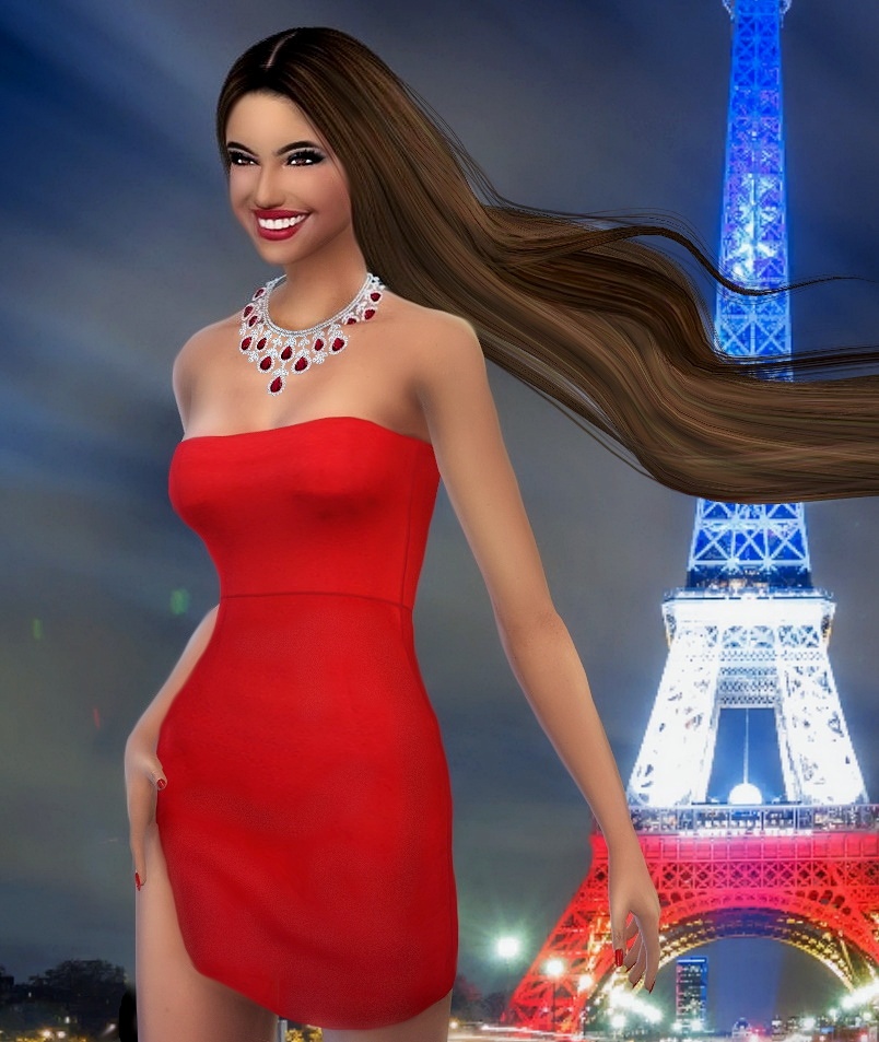 LA_Georgie_C's tweet photo. Miss France wearing #BusraTR in a photoshoot for @Sims4_MissWorld. #S4MWS19CH8 @TheSimsresource https://t.co/d5IvN5tKJc