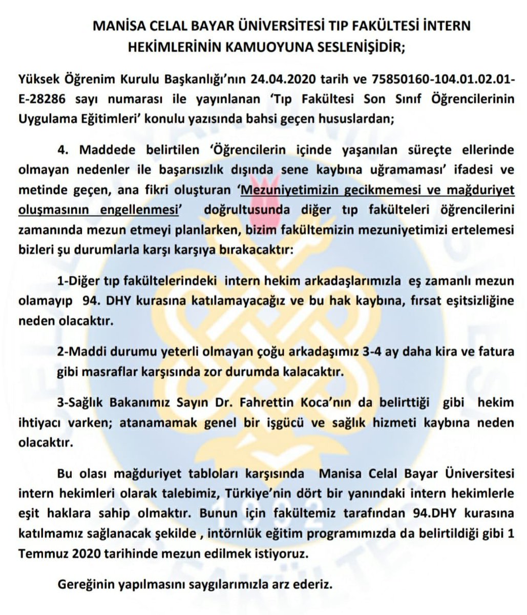 SinemKorol's tweet photo. MAĞDUR ETMEYİN,ZAMANINDA MEZUN EDİN! #AdilEğitim1TemmuzdaMezuniyet     @bayaredutr @yekta_sarac @SafaKapicioglu @drfahrettinkoca #mcbütıp1temmuzmezuniyet @saglikbakanligi @yokgovtr https://t.co/mVWUNQbpSw