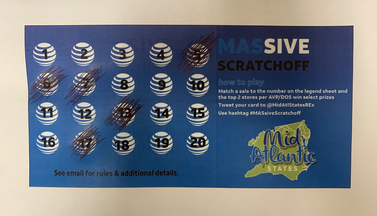 bnbeard91's tweet photo. DHWY’s #MASsiveScratchoff from Friday! The team and I are ready to scratchoff the rest today! @MidAtlStatesREx @dipaolo_drew https://t.co/OeoNS6LZME
