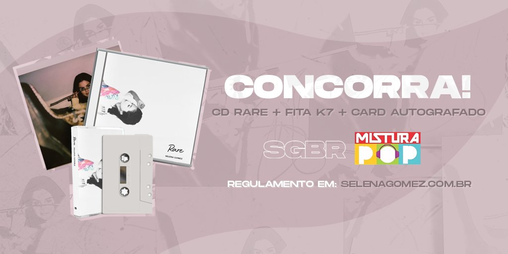 selenagomezbr's tweet photo. CONCORRA: "Rare" standard + K7 + card AUTOGRAFADO! 

1 - Siga @selenagomezbr e @LojaMisturaPop no Twitter;
2 - Curta e retuíte esse tweet;
3 - Responda aqui com prints seguindo @selenagomezbrasil e @misturapop no Instagram.

✨ Regulamento: https://t.co/pL0ZW6a5C2 ✨ https://t.co/wIIXOr0vLR