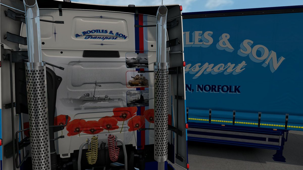 ABSTransport's tweet photo. Please dont forget to vote for “Spook” Sunday on 3 May! She has a custom paint job in commemoration of Royal Air Force Marine Branch, which operated Search &amp; Rescue boats from 1918 -1986. https://t.co/RJnqr2A4yG  @SCSsoftware @RenaultTrucksCo #TWC2020 #RenaultTrucks https://t.co/b18JxjrJSR