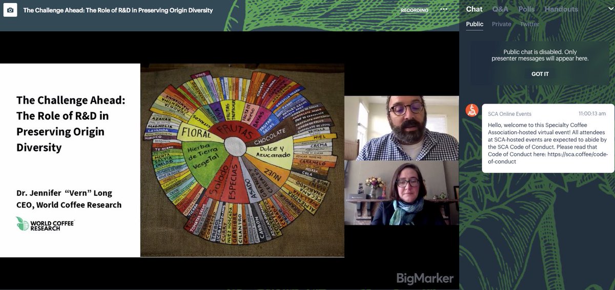 ReganZink's tweet photo. @SpecialtyCoffee #ExpoWeekend offering all sorts of online learning! Thanks
@PeterGiuliano
and Verne & Hanna of
@WCoffeeResearch for this talk about the importance of biodiversity and origin diversity. https://t.co/u2VtTKEeMk https://t.co/0LFZ1xbcxm