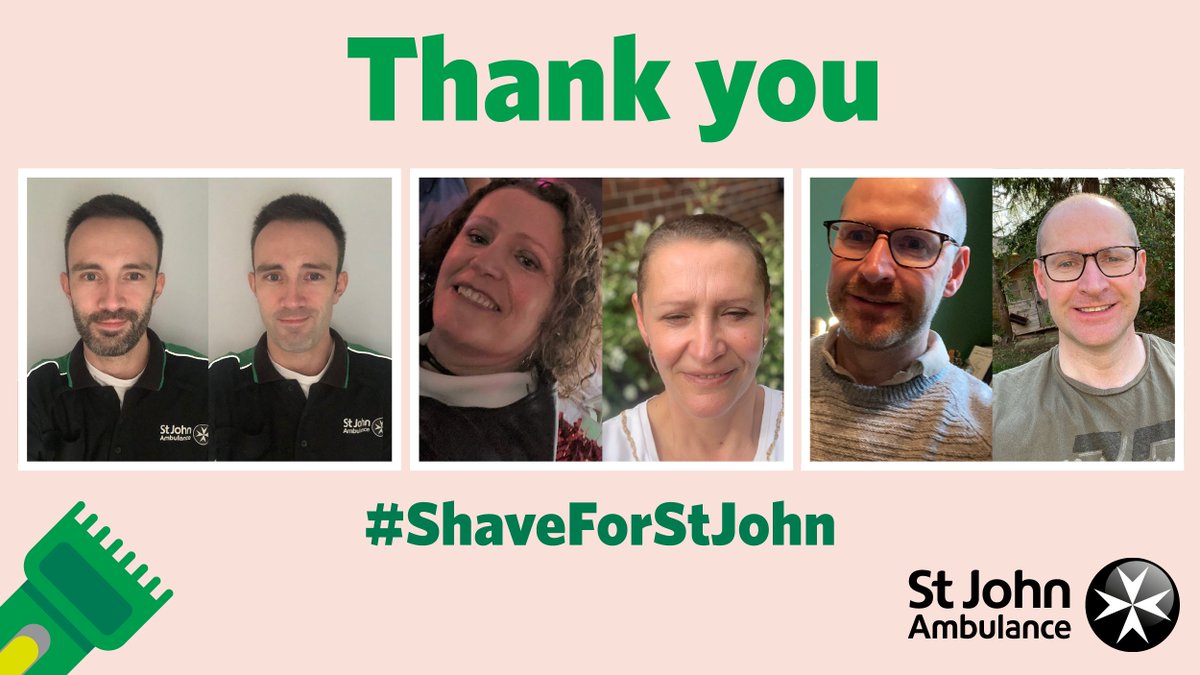 stjohnambulance's tweet photo. Thank you to every person who has taken part in #ShaveForStJohn so far. Your support means so much π
Raise money and help save lives from the comfort of your own home with our virtual fundraising pack: https://t.co/sgOD2Bwhrz #SavingLivesTogether https://t.co/m33sXf8T4J