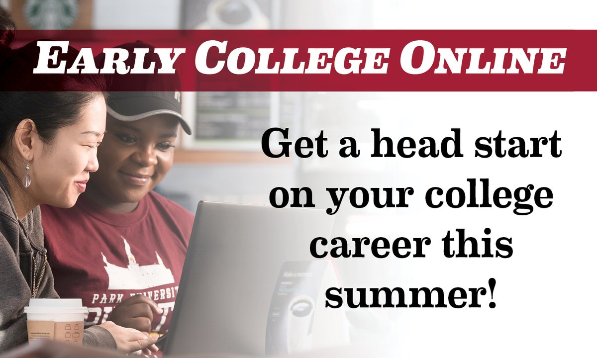 ParkUniversity's tweet photo. Are you a high school sophomore, junior or senior? Get a head start on college this summer by earning college credit at a fraction of Park’s regular tuition rate - just $90 per credit hour - and within a shorter time frame! Learn more below at the link ➡️  https://t.co/FWw9O0Rc7W https://t.co/JLgpkdm1Gj