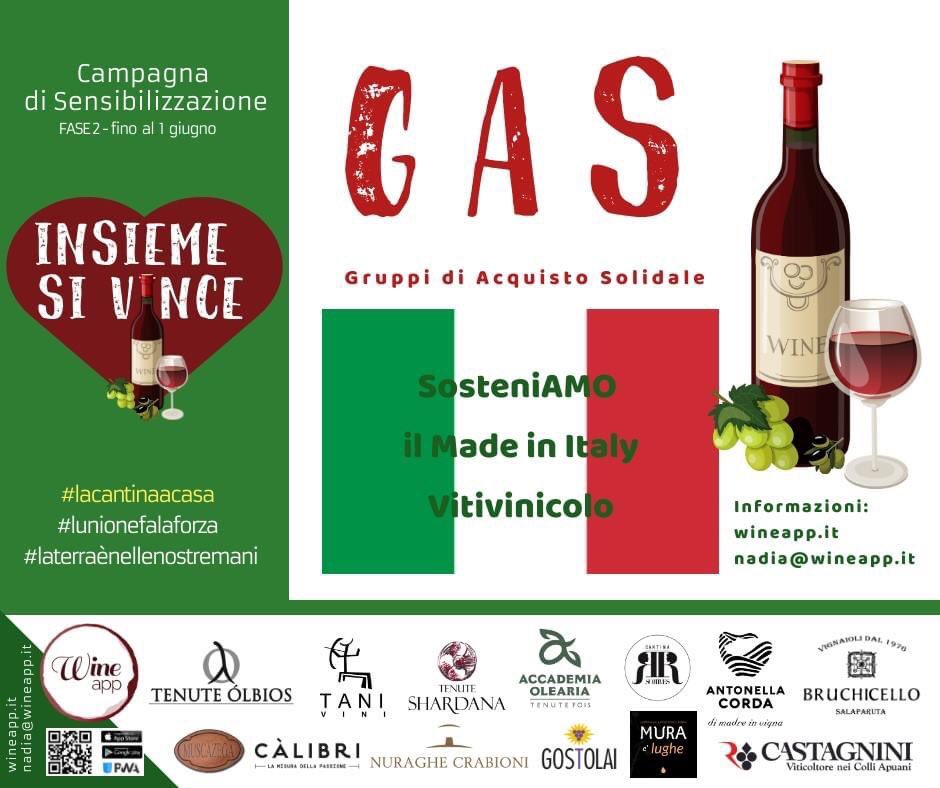 nadiawineapp's tweet photo. #gas #solidarity #vino #wine #italianwine #madeinitaly #insiemesivince #laterraènellenostremani #applicazionewineapp https://t.co/J6gzObbxtl