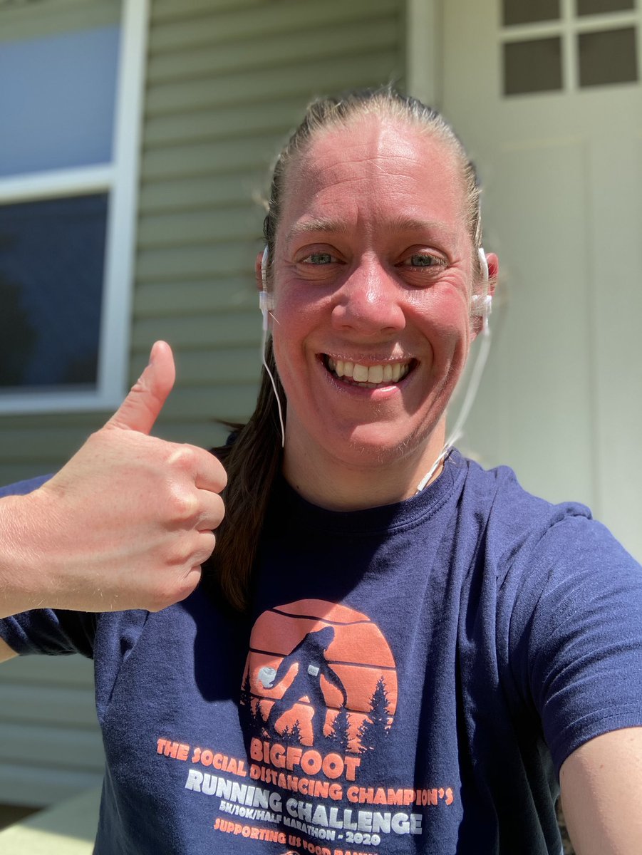 NJayme's tweet photo. I completed the “Bigfoot... The Social Distancing Champion’s Running Challenge”!!! 🏃♀️#5K #5krun #bigfootrunningchallenge #socialdistancingrunningchallenge https://t.co/XGiO39uyHU