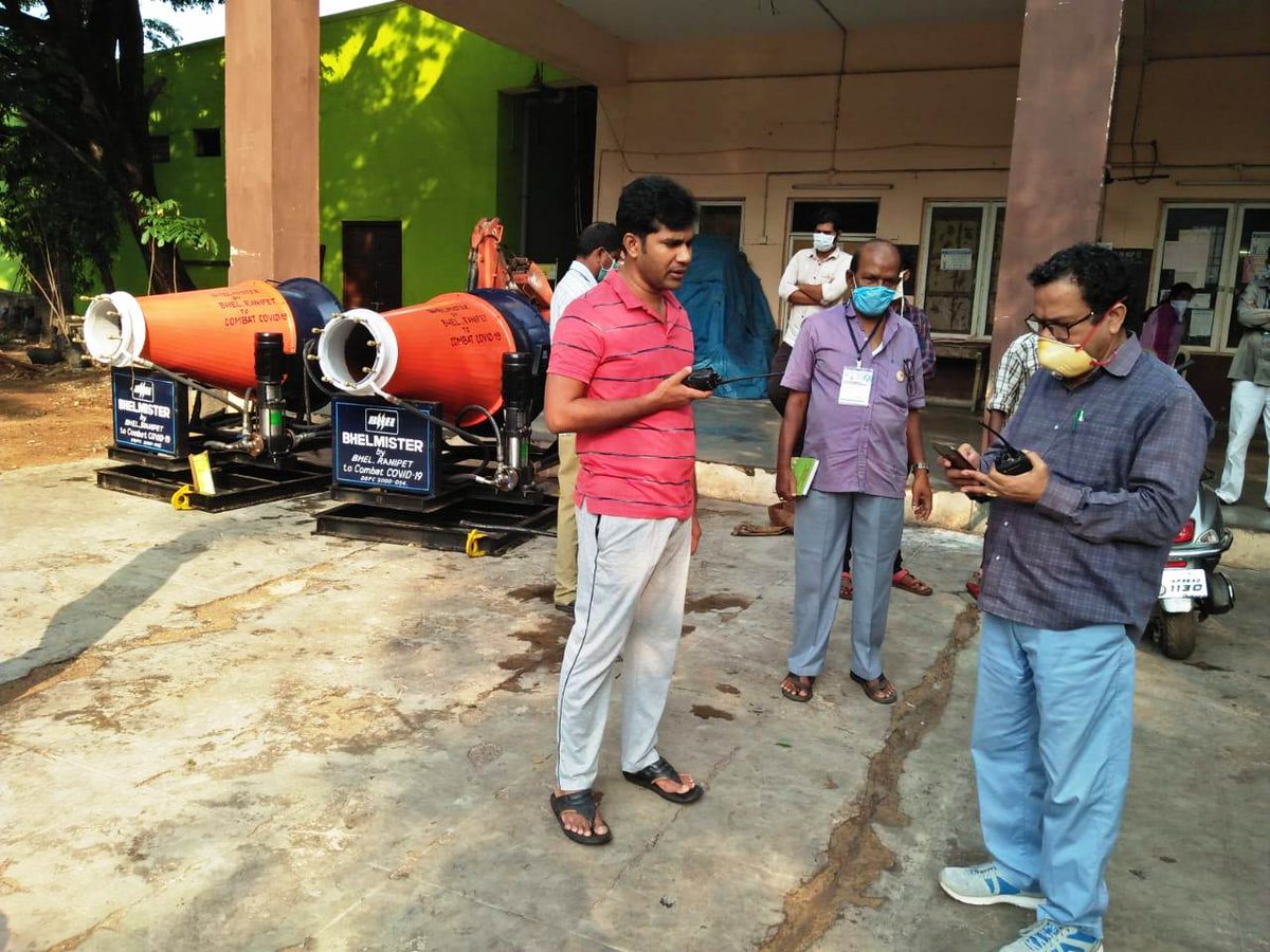 GVMC_VISAKHA's tweet photo. ADC V.Sanyasi Rao along with CMOH and Biologist inspected the disinfecting activities done in containment areas.

#IndiaFightsCoronavirus https://t.co/nOJtS7V4sd