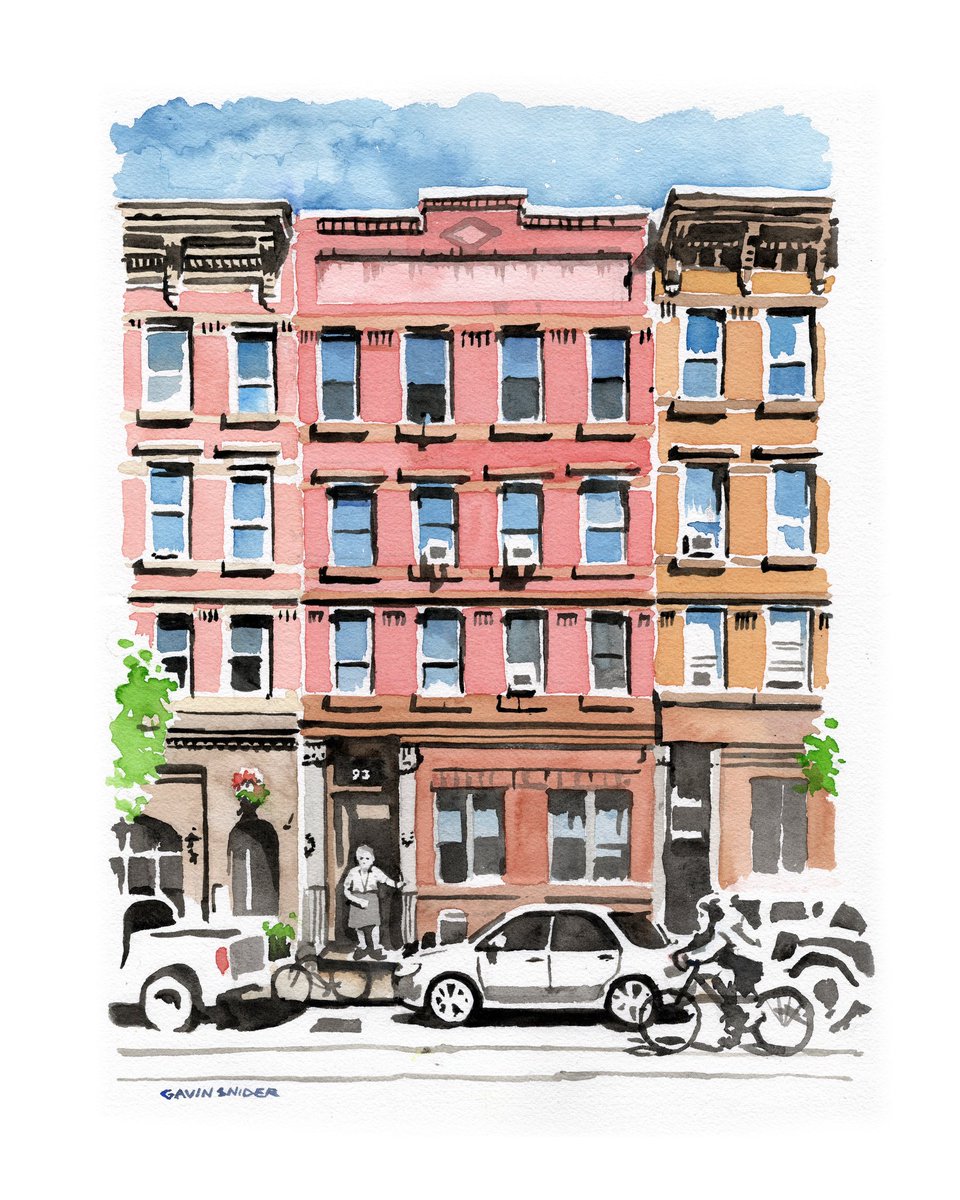 Saturday morning on Greenpoint Avenue. 
#DrawNYC #greenpointers #commission #watercolor #urbansketchers #greenpoint #brooklyn #archilovers #sketchwalker #streetsofnyc