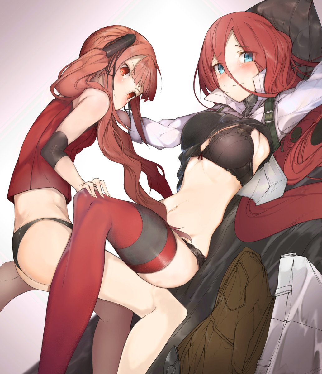 「赤い二人////   #ドルフロ  #ドールズフロントライン #少女前線 」|えくえすのイラスト