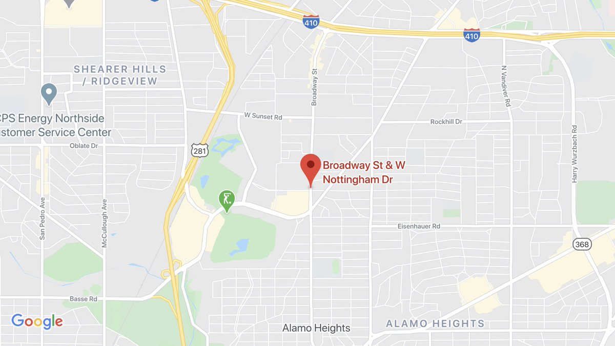 cpsenergy's tweet photo. TRAFFIC ALERT: To continue providing reliable service to our customers, our crews are working TODAY on high voltage lines spanning across the intersection of Broadway St. & W. Nottingham Dr.
One lane closure is required during this time. Please help us maintain a #SafeWorkZone🙌 https://t.co/mr8oacrcI5