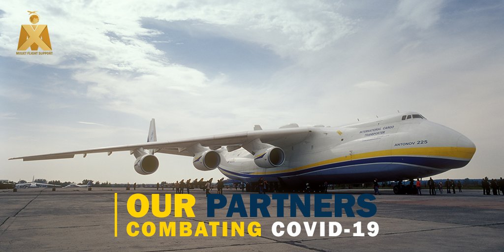 MixJet's tweet photo. The biggest support for the biggest aircraft in the world. We are proud of the unbreakable bond we have made with our partners @AntonovCompany  standing against COVID-19 side by side.

#MixJet_Flight_Support
#Flight_Support
#Antonov #AN225
#BusinessAviation
#Aviation
#covid19 https://t.co/PfrQybAj2o