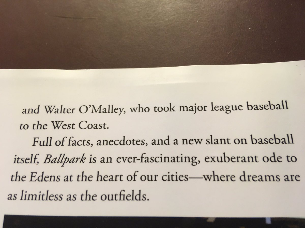 Suggestion for May 2 ... Ballpark: Baseball in the American City (2019) by Paul Goldberger.