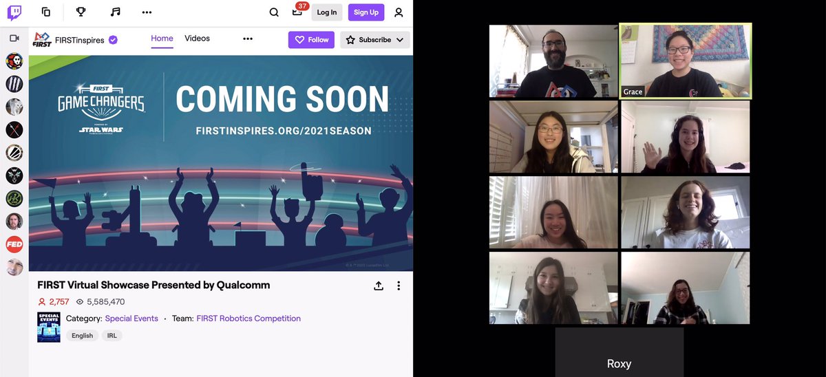 curiosity11770's tweet photo. We had such a fun time watching the FIRST Virtual Showcase! Definitely worth getting up at 7am! We’re sad the Skystone season had to end abruptly, but we’re so excited for next season: Game Changers! #morethanrobots #omgrobots #forceforchange #firstlikeagirl #FIRSTVirtualShowcase https://t.co/INlnX4HJjD