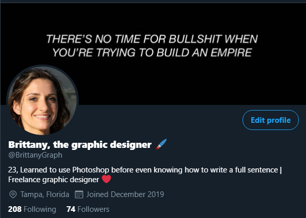 Next step is username, name and bio.Remember that we're trying to simulate a real person, so try to follow that path.This is what I've done, what do you think? 