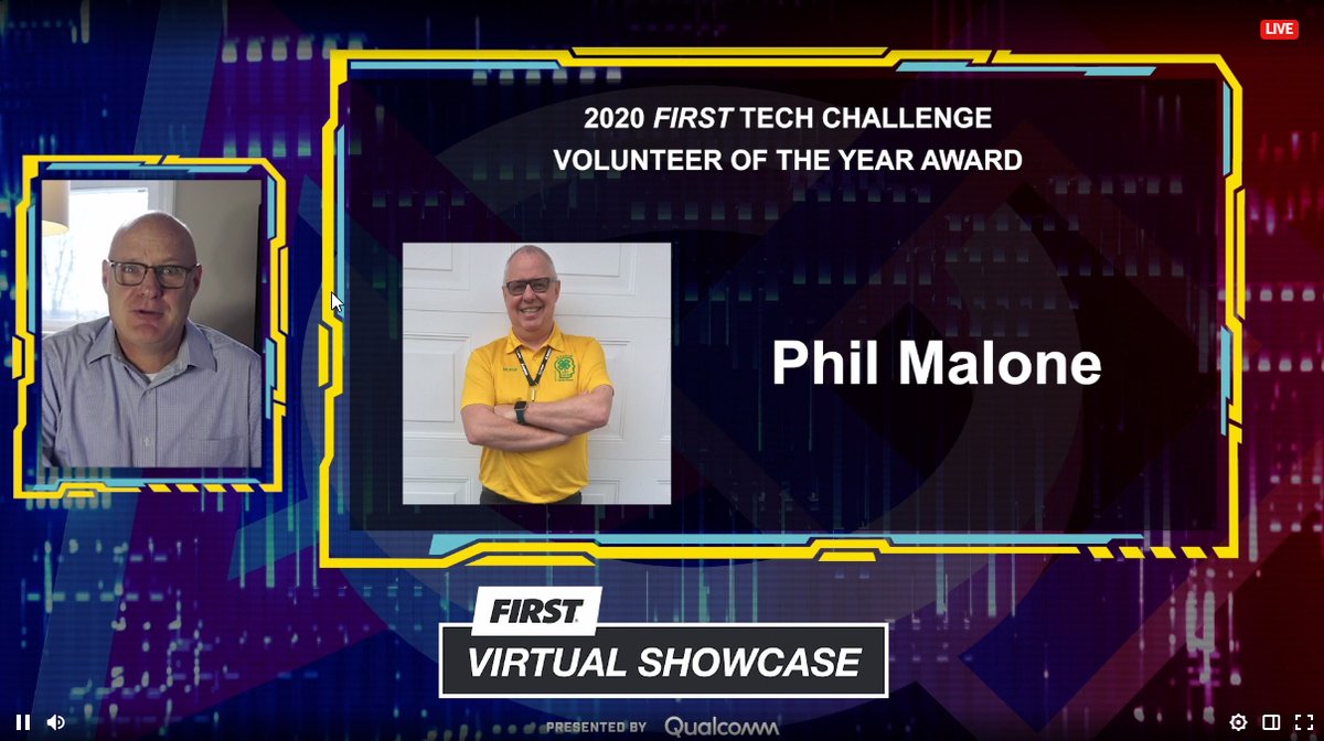 PatrickOBarnes's tweet photo. Congratulations to @FIRSTPHIL as 2020 @FTCTeams Volunteer of the Year at #FIRSTVirtualShowcase! Very well deserved! #Morethanrobots https://t.co/ruaEFWwjgh