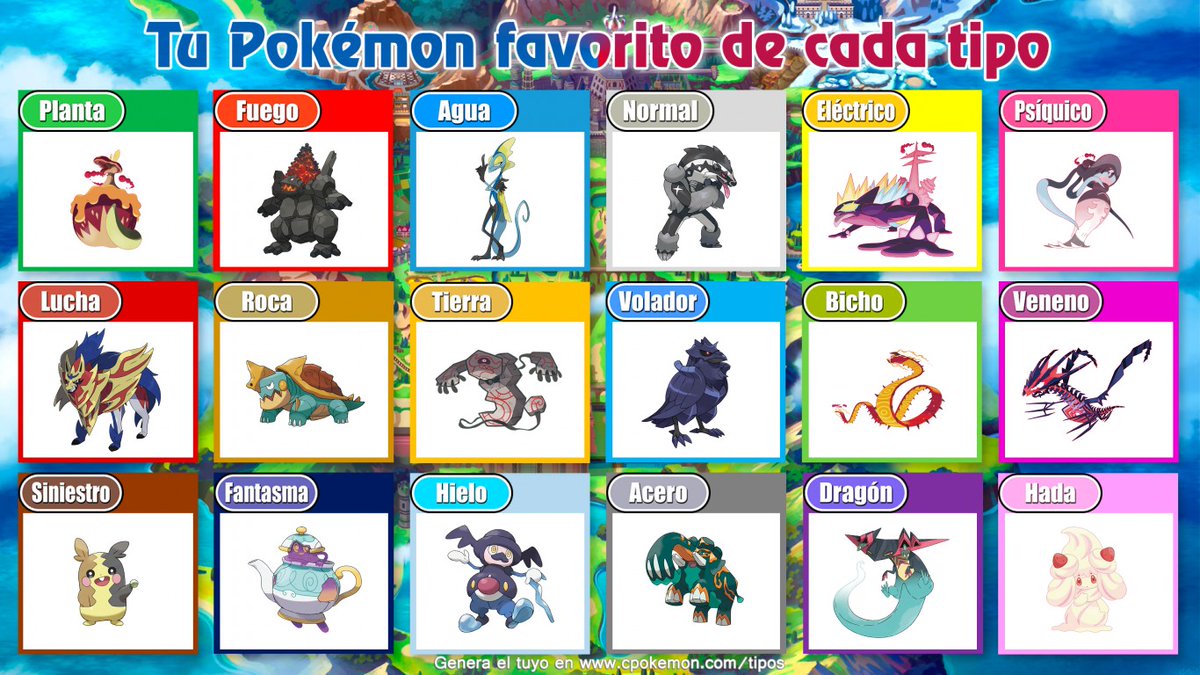 Generador de tus Pokémon favoritos de cada tipo - Centro Pokémon