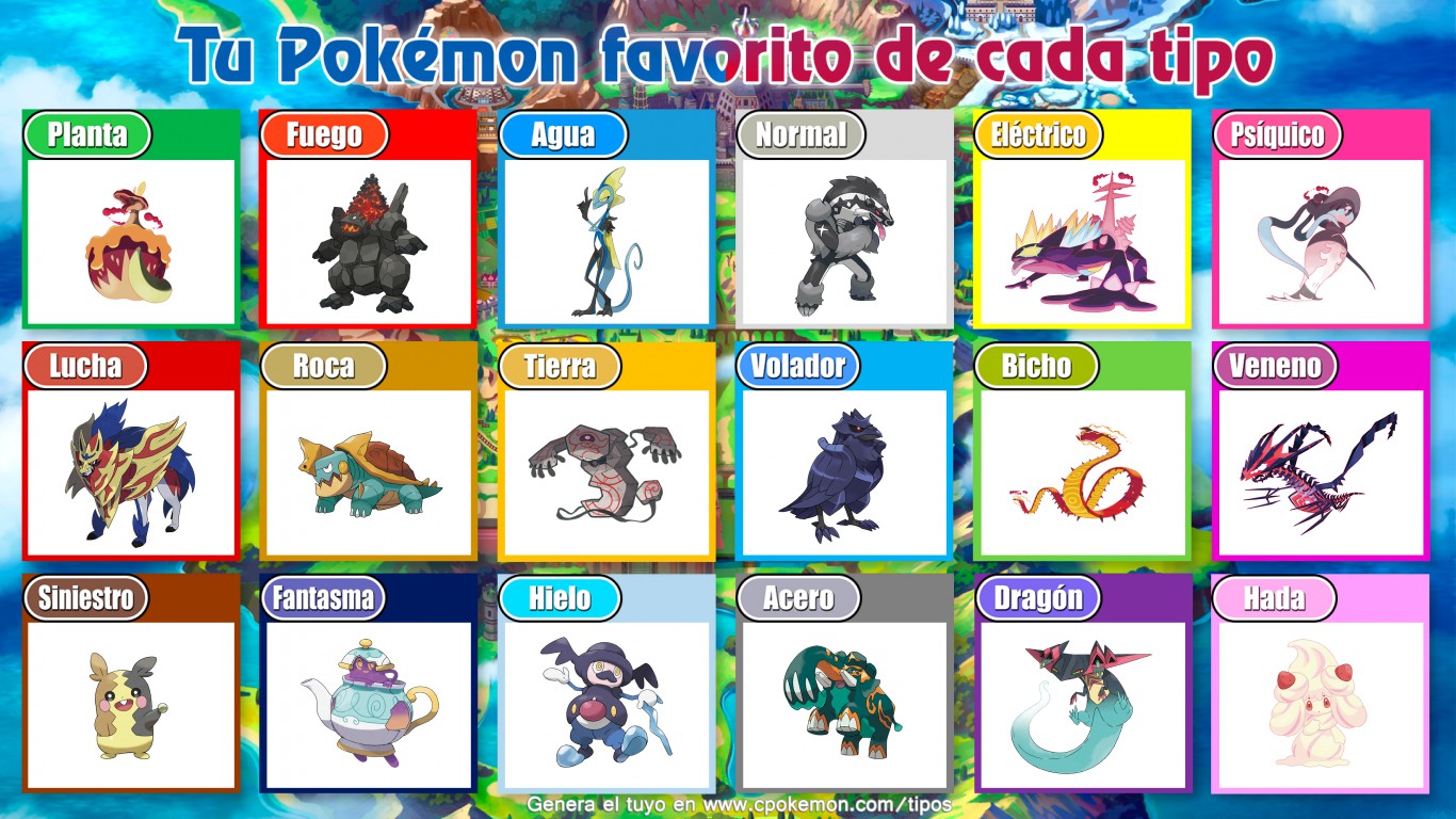 MEUS POKEMON FAVORITO DE CADA TIPO :O