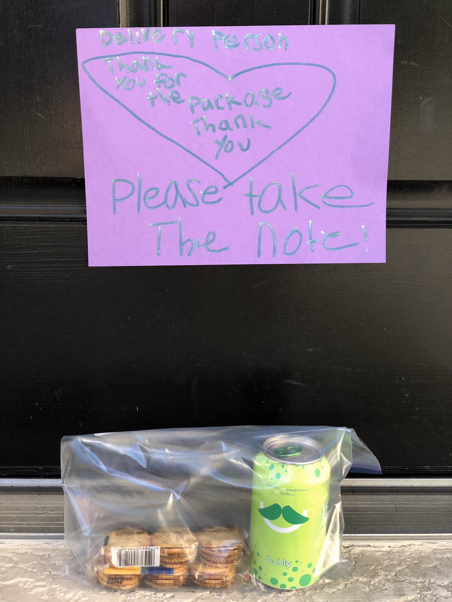 JasonCohen25's tweet photo. My daughter wanted to thank our @amazon deliver person with a note and a snack. Thanks @amazon for the quick deliveries and helping to keep her entertained with creative projects during this unique time. https://t.co/Q33W5hZCcu