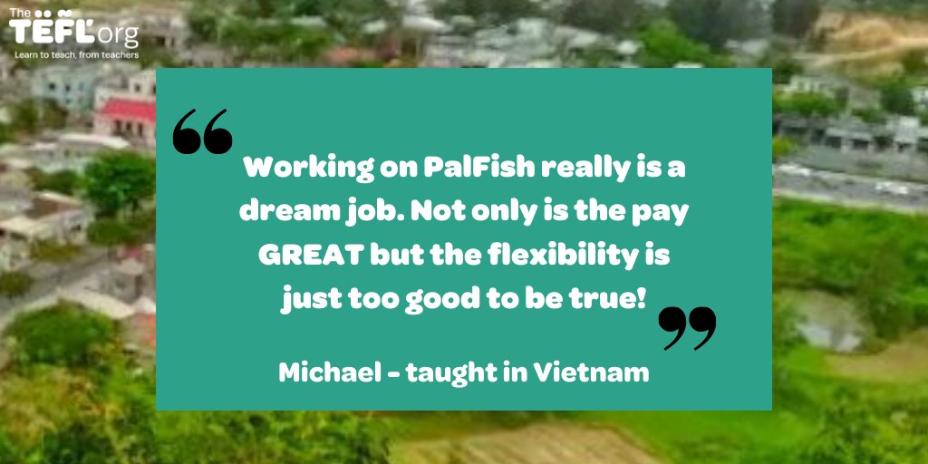 TEFLOrg's tweet photo. “Working on PalFish really is a dream job. Not only is the pay GREAT but the flexibility is just too good to be true! I can open &amp; close my schedule as &amp; when I please. If I want a week off, that’s okay!”

Michael's experience teaching with Palfish👉 https://t.co/rVLbHuzUnW #TEFL https://t.co/v5wQ4Lh8ng