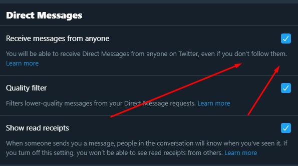 Also, remember to make your DMs public, so people can contact you.To do this, go to:Settings and privacy > Privacy and safety > Receive messages from anyoneAnd it's done 