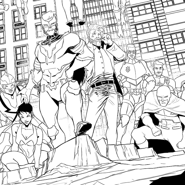 cemiroz's tweet photo. I got a chance to draw almost all of the characters from the world of The Pride and everyone brought their A-game on this issue @JosephGlass @pleurgh @sheriffstocky

#thepride #theprideseason2 #lgbtq🌈 #wolf #grizz #bodyguard #dewijames #shango #mightymiss #comixology https://t.co/5IZh2CIDEF