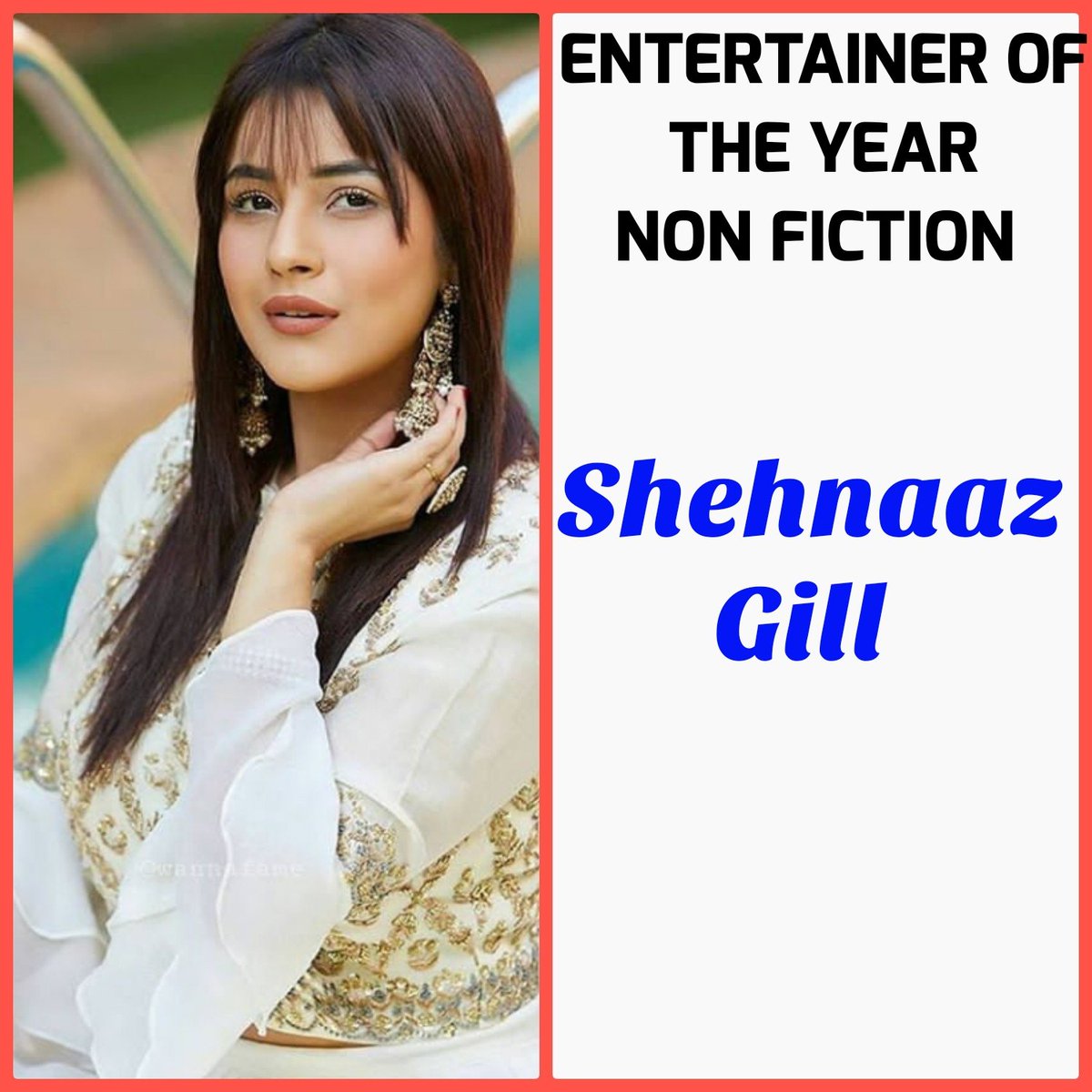 #SuperExclusive

#GossipsTvEntertainmentAward

ENTERTAINER OF THE YEAR
NON FICTION POPULAR

#ShehnaazGiII (#BiggBoss13 & #MujhseShaadiKaroge)

@GossipsTv copied 
CONGRATULATIONS #shehnaazians 🎉 @ishehnaaz_gill