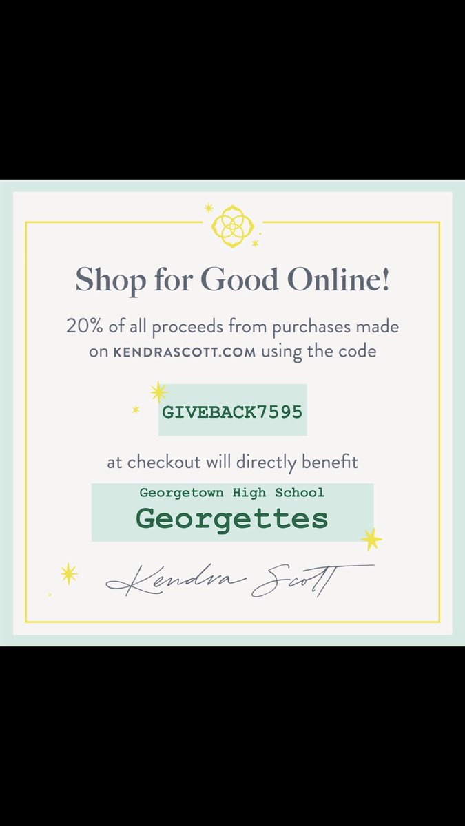 nikkisyoung's tweet photo. You know you love someone and want to show them! Kendra Scott is the way to go. Use our code and help us out - GIVEBACK7595  May 2 is the last day to give back!! @ghsgeorgettes @GeorgetownHS @GeorgetownISD https://t.co/Xn4skkd5tO