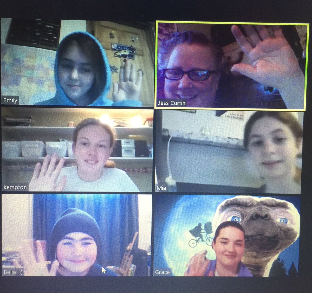 WorcesterYPP's tweet photo. Friday night group picture! This crew met online to work on their contributions to Worcester’s Quaranzine! #WYPP #youngwriters #zinelife https://t.co/OvjfwOPmWo