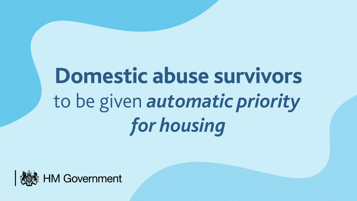 mhclg's tweet photo. Today we’ve announced that those fleeing domestic abuse and facing homelessness will be automatically considered as priority by their council for housing – ensuring more survivors of domestic abuse have access to a safe home #YouAreNotAlone https://t.co/MCB9im5hby https://t.co/pJ3250zo0Q