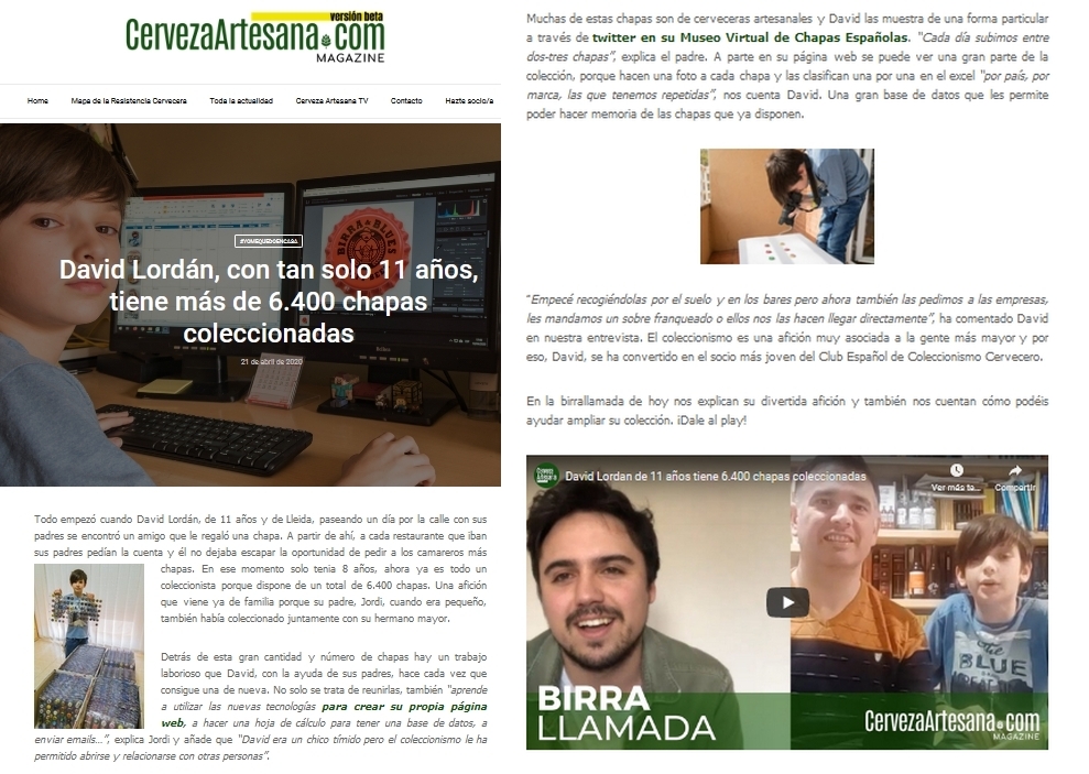 DavidLChapas's tweet photo. Ya tengo tres artículos por mi afición al coleccionismo de #chapas: En la revista #CELCE (Club Español de Coleccionismo Cervecero), diario @SEGREcom y diario digital @CERVEZARTESANA.

Muchas gracias a todos por vuestro apoyo! 😊
👏👏👏
Un #RT? Gracias. https://t.co/RFLtdoFrHJ