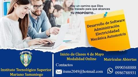 jppardom's tweet photo. Matrículas Abiertas.
Ven y prepárate con los mejores, en el Instituto Católico de la Frontera Sur.
Te esperamos
#Cariamanga #ITSMS https://t.co/exJZorPtSM